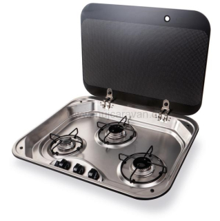 Tříhořákový vařič Carbest se skleněným víkem