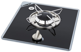 Vestavná plynová varná deska s 1 hořákem, černá / stříbrná