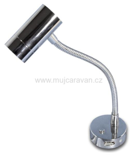 LED čtecí lampička flexibilní stříbrná